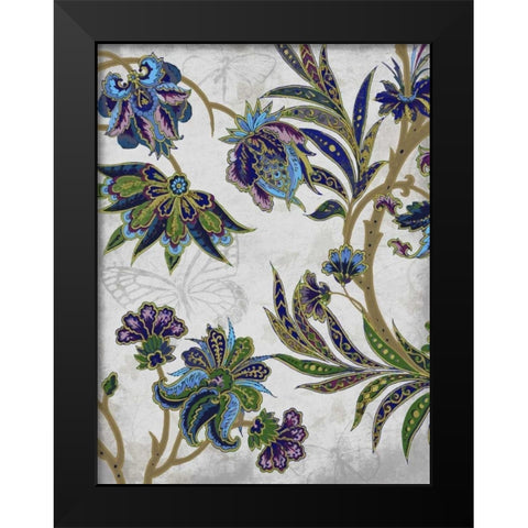 Floral Patterns Black Modern Wood Framed Art Print by Grey, Jace