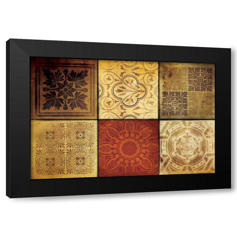 Pattern Patchwork Black Modern Wood Framed Art Print by Grey, Jace
