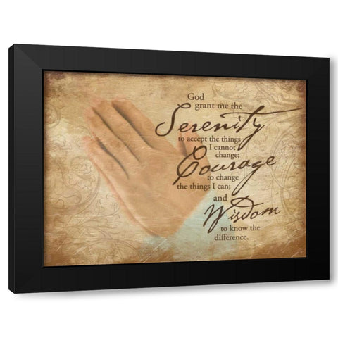 Praying Hands Black Modern Wood Framed Art Print by Grey, Jace