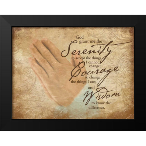 Praying Hands Black Modern Wood Framed Art Print by Grey, Jace