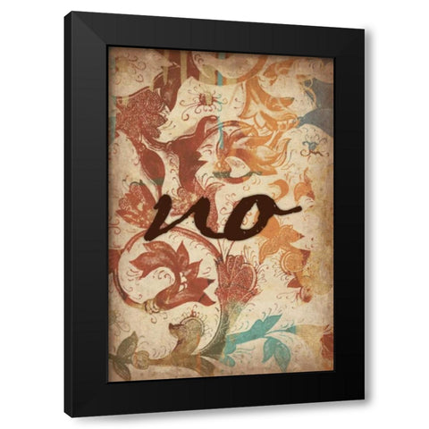 no Black Modern Wood Framed Art Print by Grey, Jace