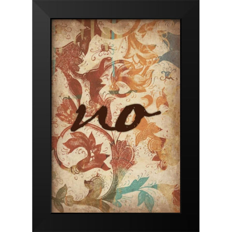 no Black Modern Wood Framed Art Print by Grey, Jace