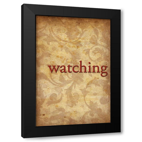 watching Black Modern Wood Framed Art Print with Double Matting by Grey, Jace