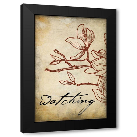Red watching Black Modern Wood Framed Art Print by Grey, Jace