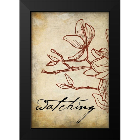Red watching Black Modern Wood Framed Art Print by Grey, Jace