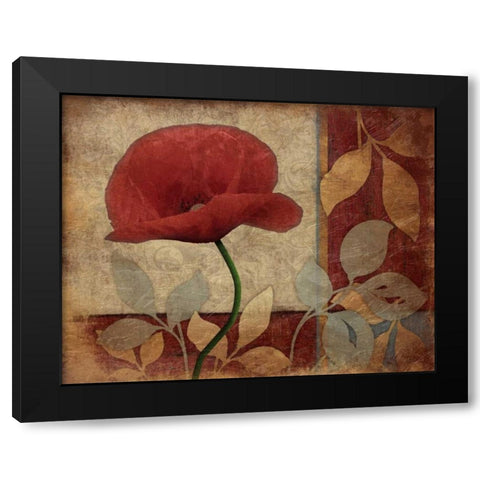 Poppies Black Modern Wood Framed Art Print with Double Matting by Grey, Jace