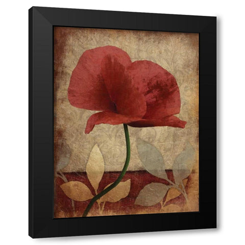 Poppies  Vert Mate Black Modern Wood Framed Art Print with Double Matting by Grey, Jace