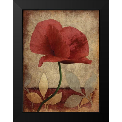 Poppies  Vert Mate Black Modern Wood Framed Art Print by Grey, Jace