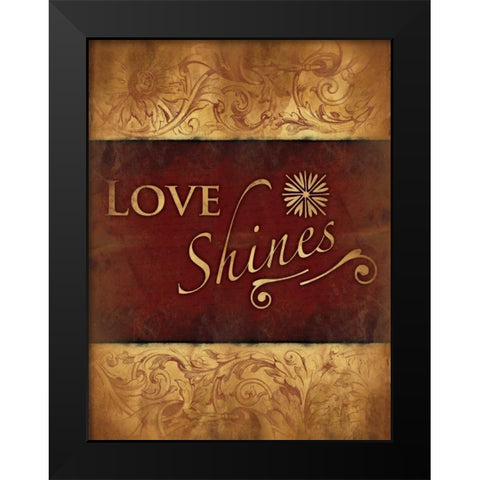 Love Shines Black Modern Wood Framed Art Print by Grey, Jace