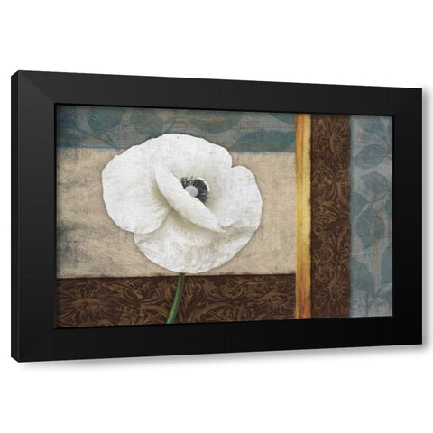 White Floral Horizontal Black Modern Wood Framed Art Print by Grey, Jace