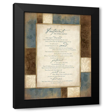 Footprints Black Modern Wood Framed Art Print by Grey, Jace