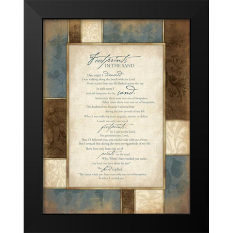 Footprints Black Modern Wood Framed Art Print by Grey, Jace