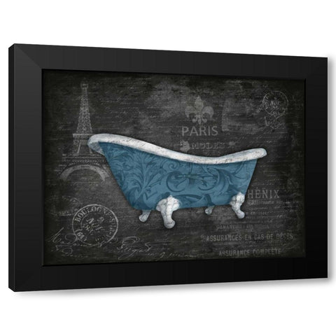 Blue Bath Black Modern Wood Framed Art Print with Double Matting by Grey, Jace