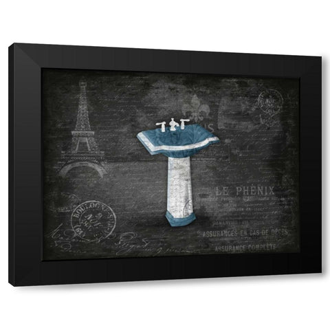 Blue Sink Black Modern Wood Framed Art Print with Double Matting by Grey, Jace
