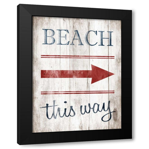 Beach Black Modern Wood Framed Art Print with Double Matting by Grey, Jace