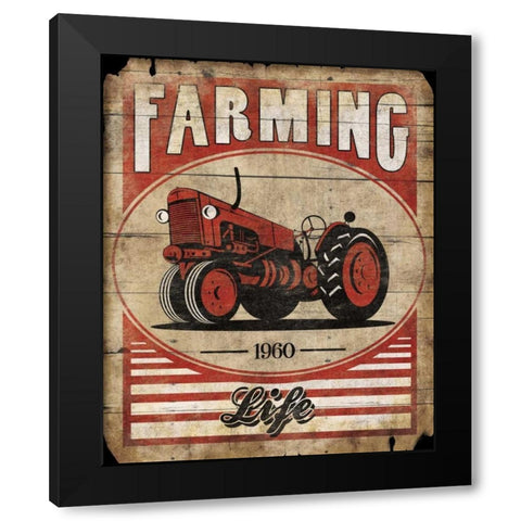 Farming Life Black Modern Wood Framed Art Print with Double Matting by Grey, Jace