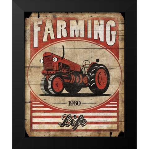 Farming Life Black Modern Wood Framed Art Print by Grey, Jace