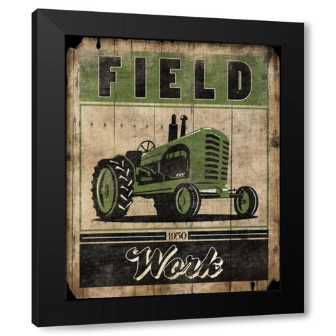 Field Work Black Modern Wood Framed Art Print by Grey, Jace