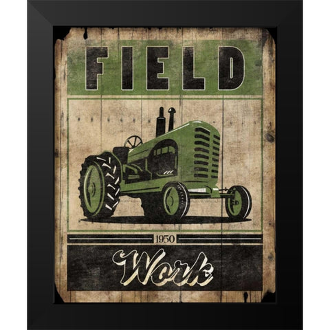 Field Work Black Modern Wood Framed Art Print by Grey, Jace