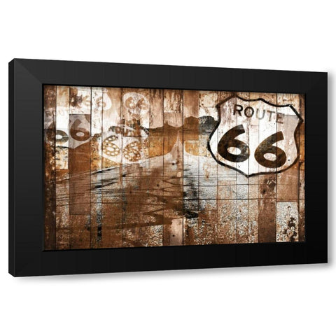 Road To Route 66 Rust Black Modern Wood Framed Art Print with Double Matting by Grey, Jace