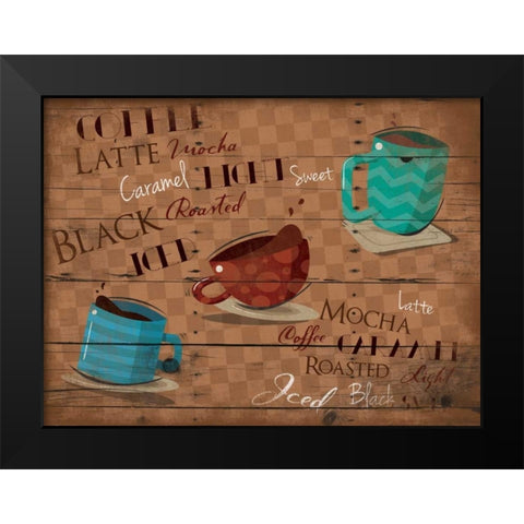 Three cups Black Modern Wood Framed Art Print by Grey, Jace