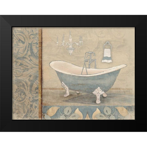 Bath blue Black Modern Wood Framed Art Print by Grey, Jace
