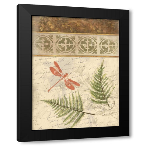 The Dragonfly Fern Black Modern Wood Framed Art Print with Double Matting by Grey, Jace