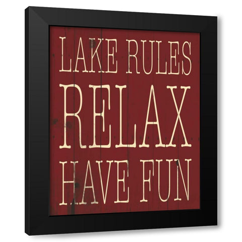 Lake Rules Black Modern Wood Framed Art Print with Double Matting by Grey, Jace