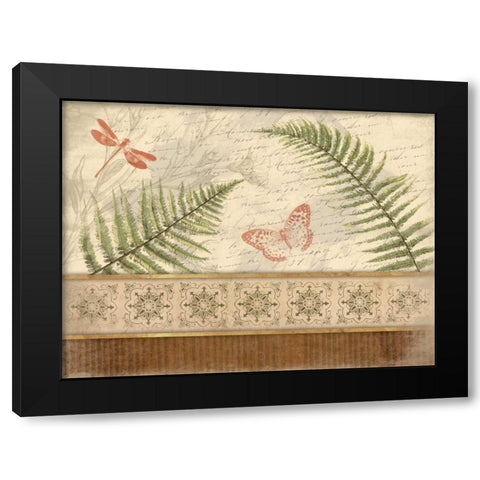 Spice Ferns Black Modern Wood Framed Art Print with Double Matting by Grey, Jace