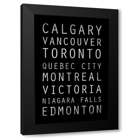 Canada Type Black Modern Wood Framed Art Print by Grey, Jace