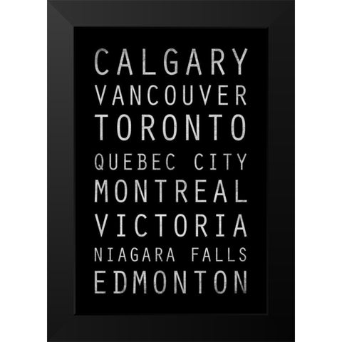 Canada Type Black Modern Wood Framed Art Print by Grey, Jace