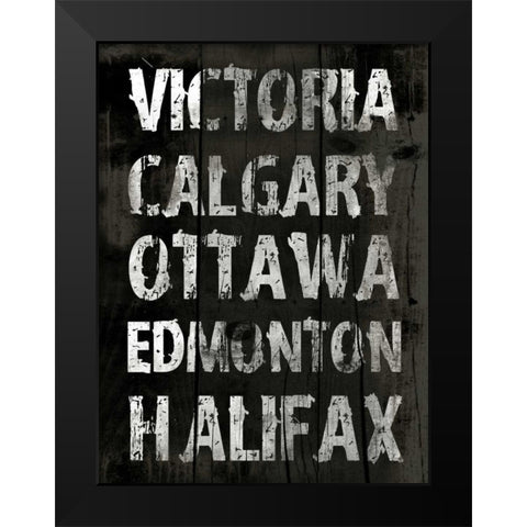 Canada Grunge Type Mate Black Modern Wood Framed Art Print by Grey, Jace