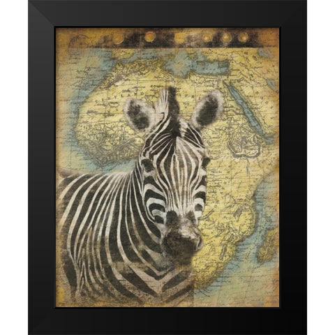 Zebra Africa Black Modern Wood Framed Art Print by Grey, Jace