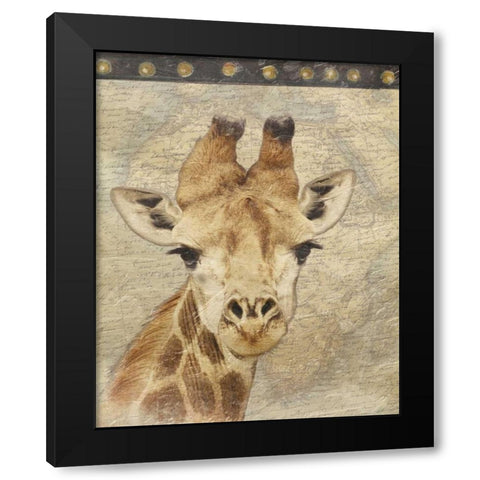 Giraffe Black Modern Wood Framed Art Print by Grey, Jace