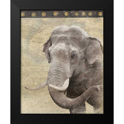 Elephant Black Modern Wood Framed Art Print by Grey, Jace