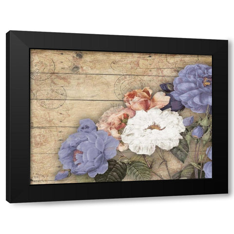 Purple Floral Black Modern Wood Framed Art Print with Double Matting by Grey, Jace