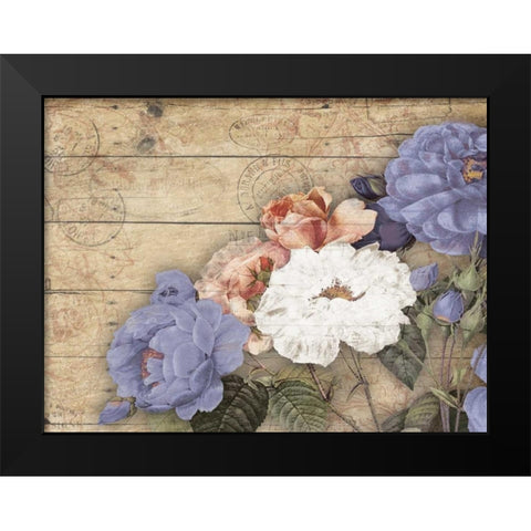 Purple Floral Black Modern Wood Framed Art Print by Grey, Jace