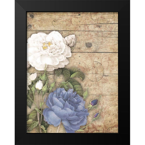 Purple floral mate vert Black Modern Wood Framed Art Print by Grey, Jace
