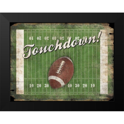 Football Black Modern Wood Framed Art Print by Grey, Jace