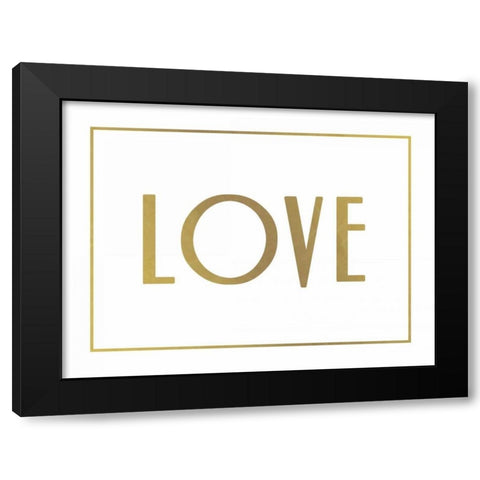 Gold Love Black Modern Wood Framed Art Print by Grey, Jace