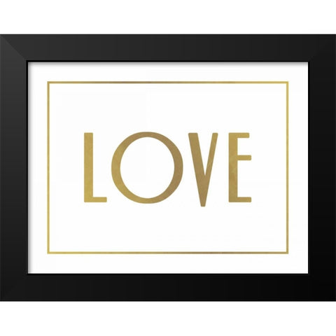 Gold Love Black Modern Wood Framed Art Print by Grey, Jace