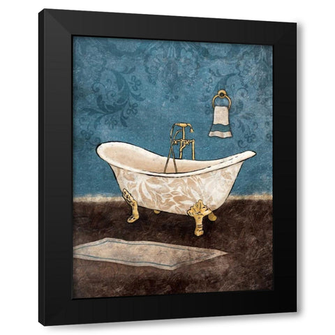 Blue Bath Black Modern Wood Framed Art Print by Grey, Jace