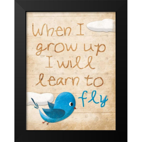 Fly Black Modern Wood Framed Art Print by Grey, Jace