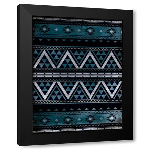 Aztec Pattern Black Modern Wood Framed Art Print with Double Matting by Grey, Jace