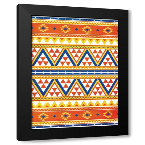 Aztec Pattern Colors Black Modern Wood Framed Art Print by Grey, Jace