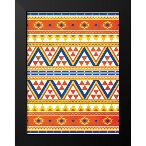 Aztec Pattern Colors Black Modern Wood Framed Art Print by Grey, Jace