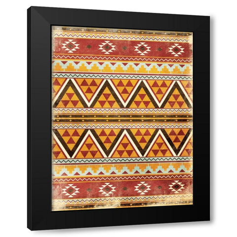 Aztec  pattern Black Modern Wood Framed Art Print by Grey, Jace