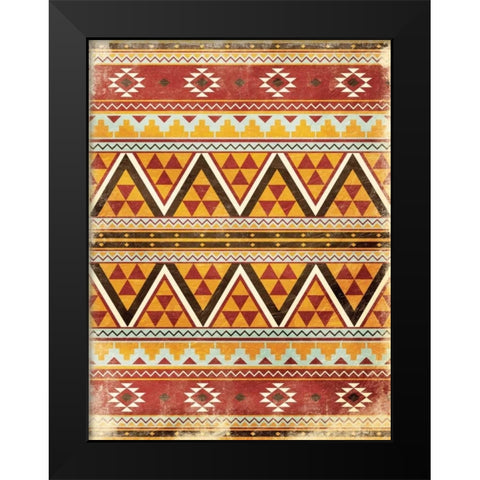 Aztec  pattern Black Modern Wood Framed Art Print by Grey, Jace