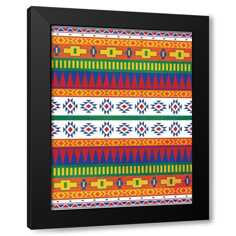 Aztec Patterned Mate Colors Black Modern Wood Framed Art Print by Grey, Jace