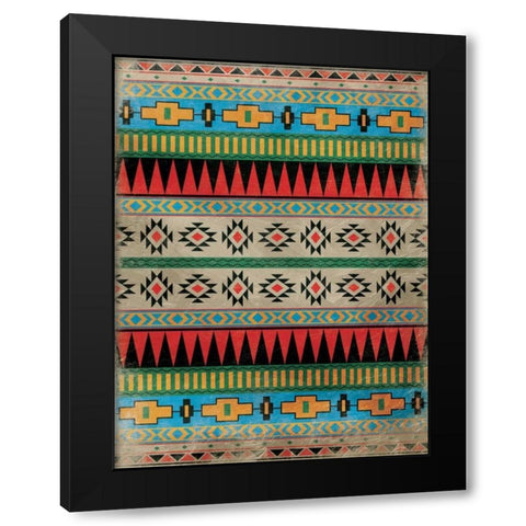 Aztec Pattern 2 Black Modern Wood Framed Art Print by Grey, Jace